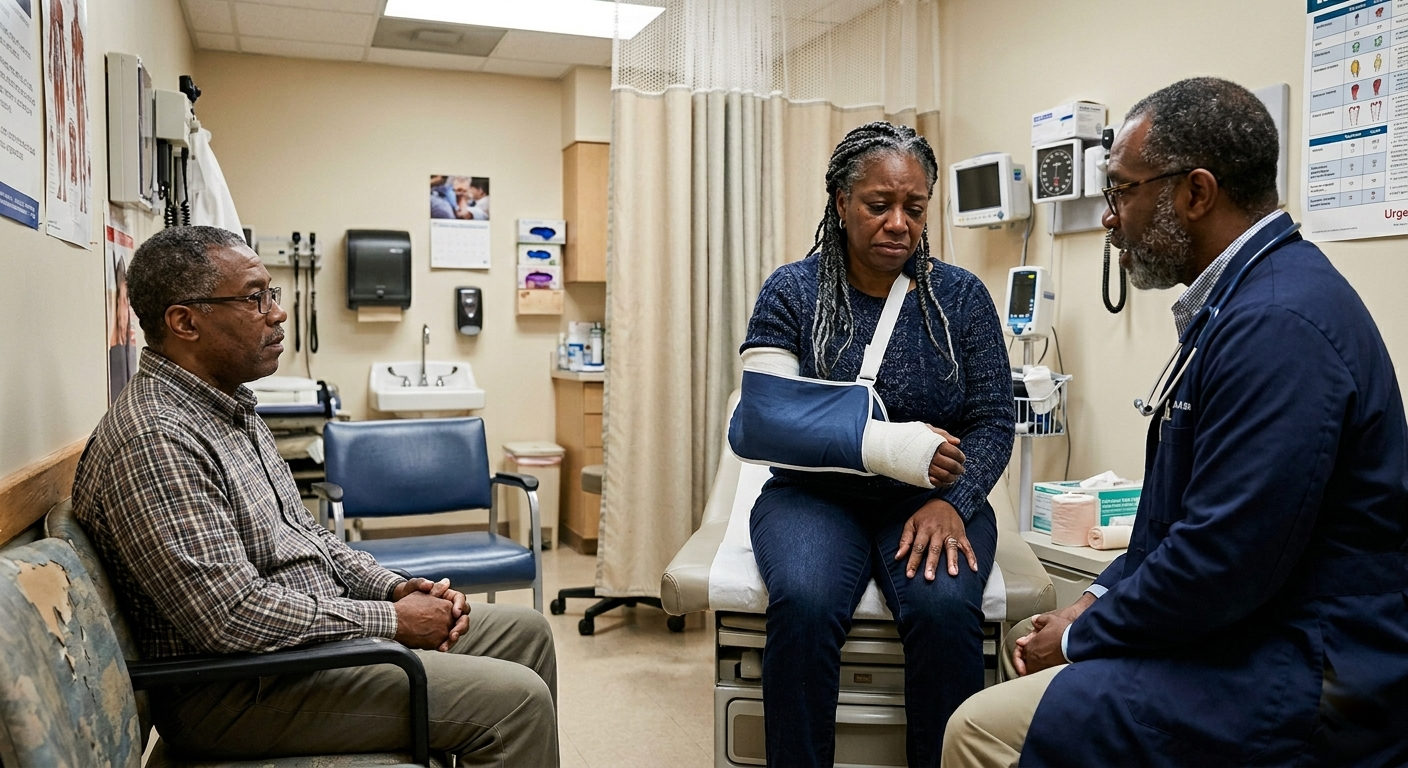 doctor talking to his patient in office